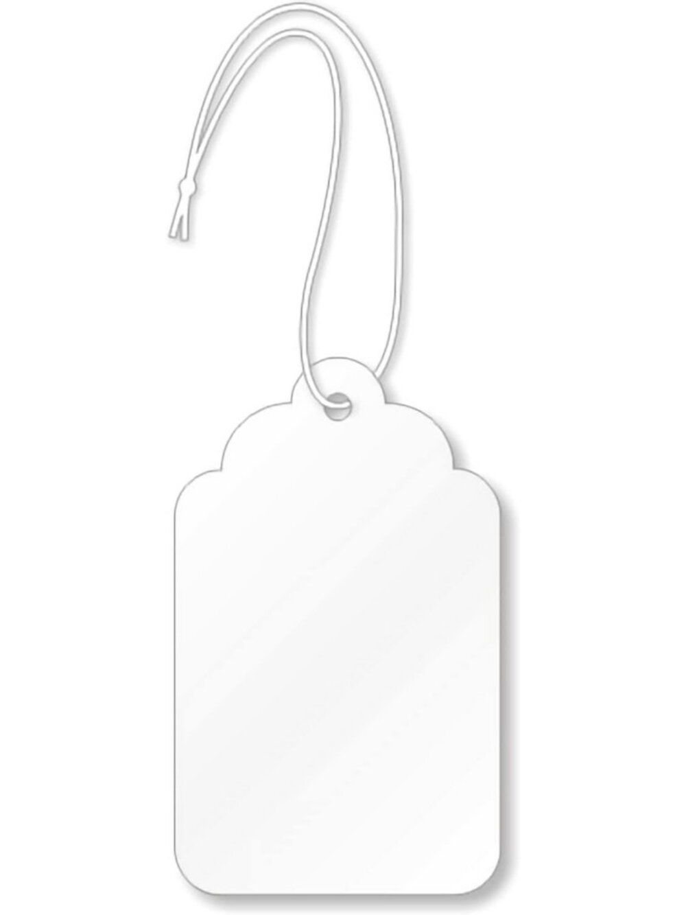 1000 Blank Price Tags with Loop Strings - 1.75x2.875" Thick Marking Tags for